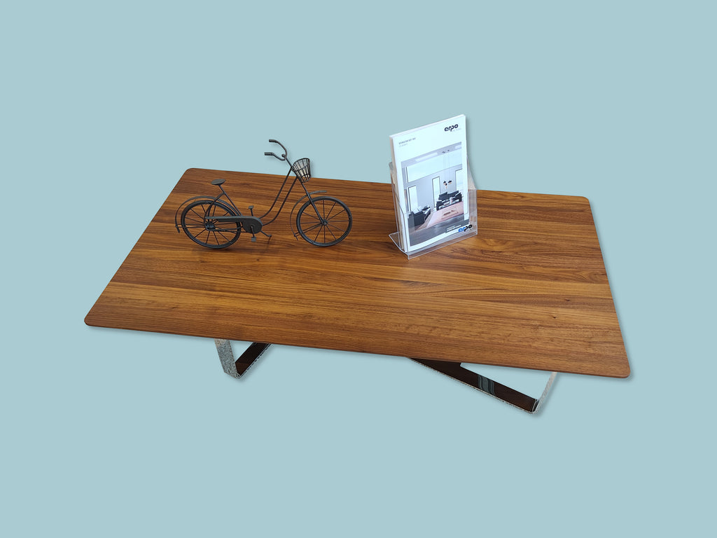 Couchtisch Holzplatte nussbaum 125 x 65 cm