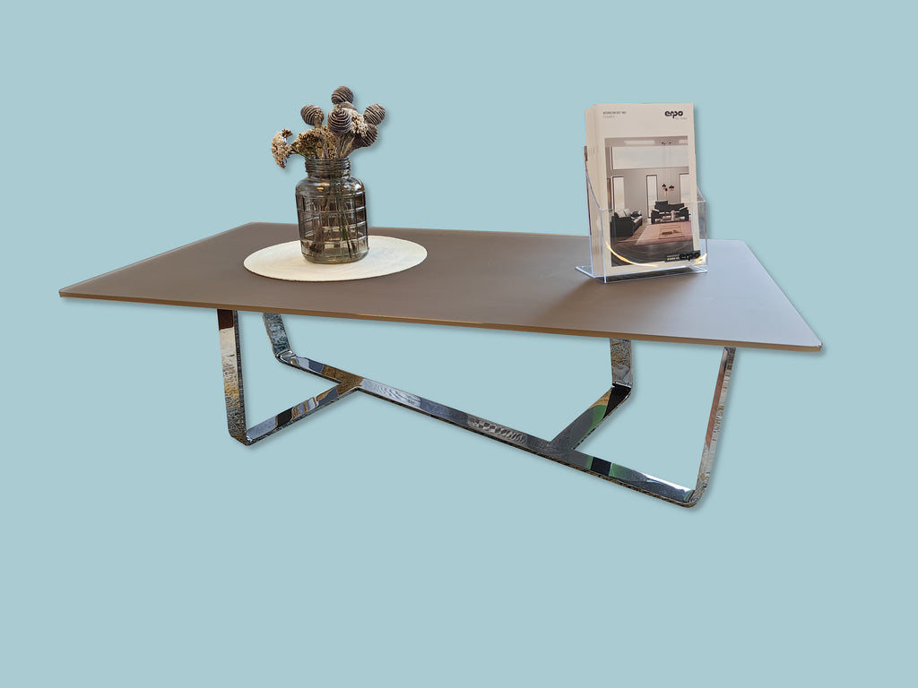 Couchtisch Glasplatte braun 125 x 65 cm