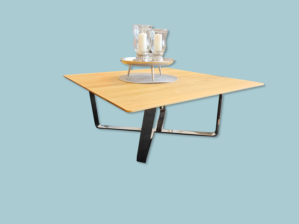 Couchtisch Holzplatte eiche natur 90 x 90 cm