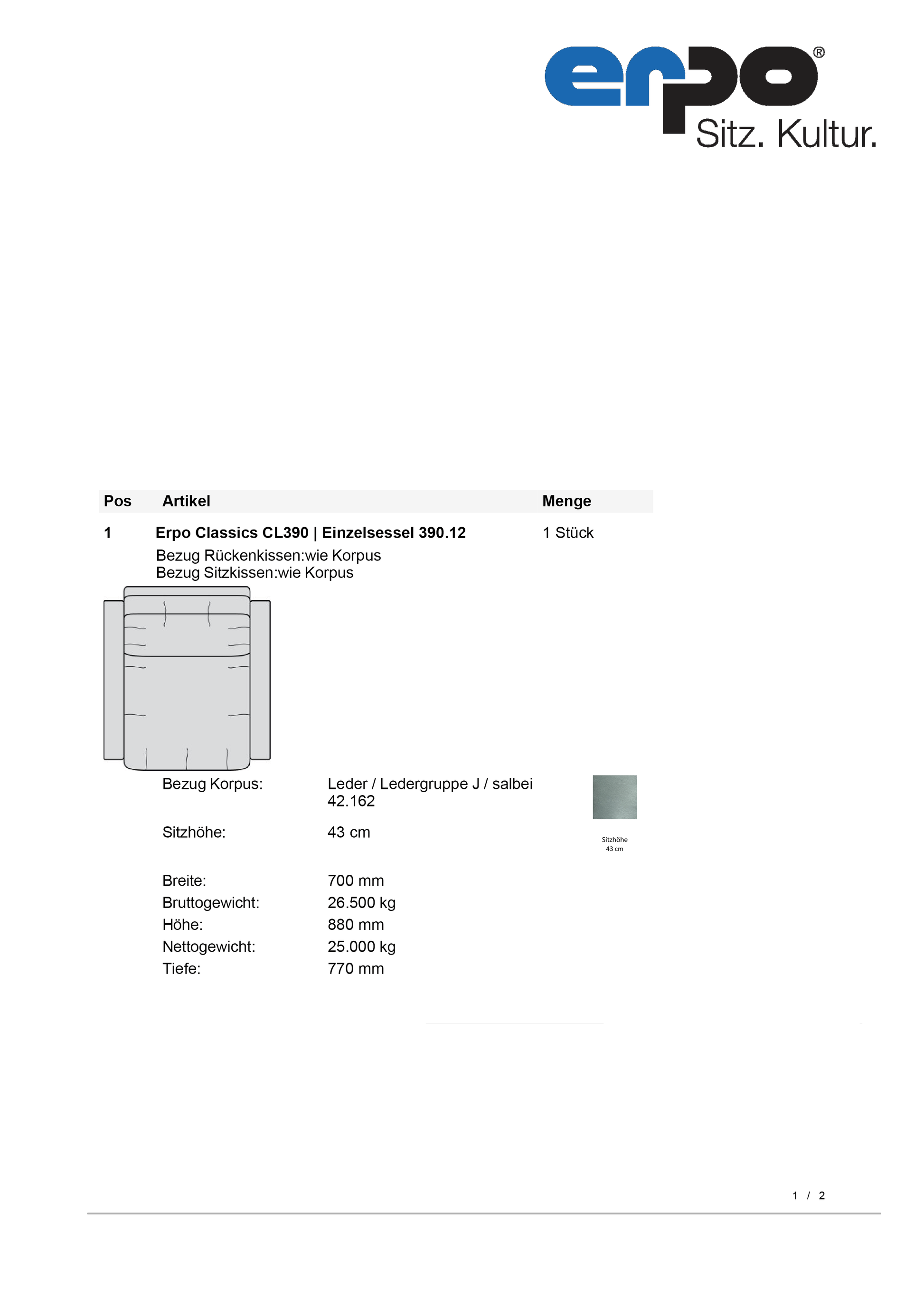 CL390 Sessel