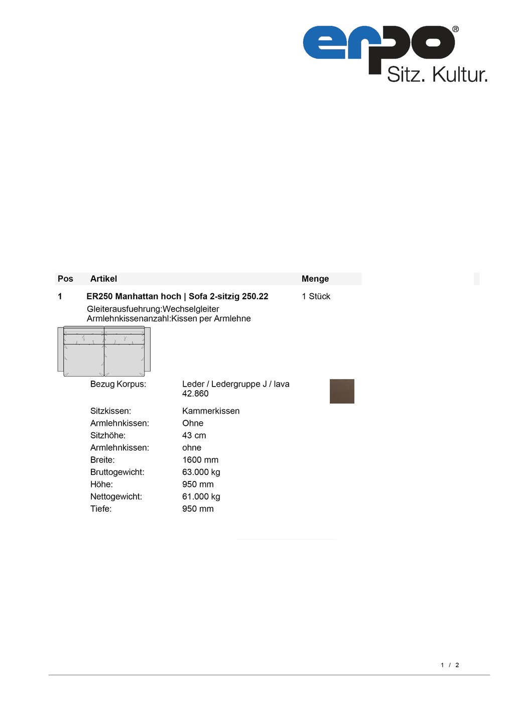 ER250 Manhattan Sofa