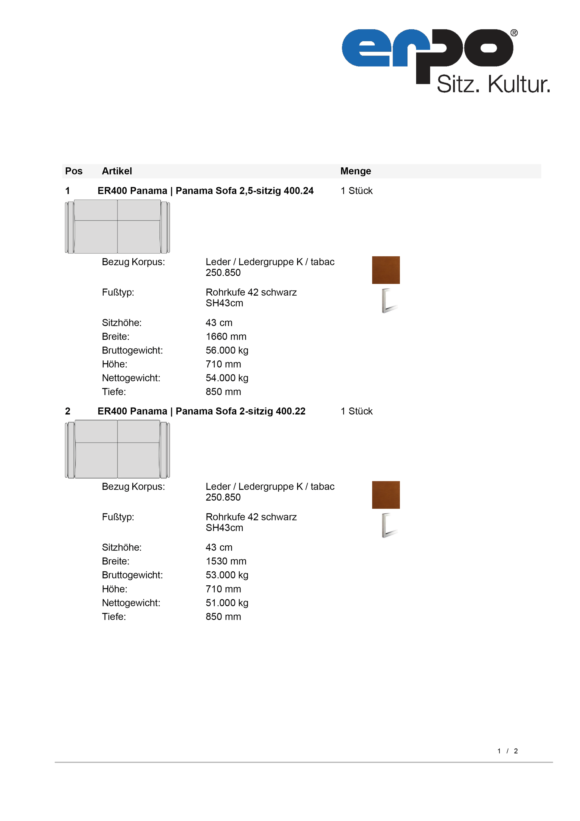 ER400 Panama Sofagruppe