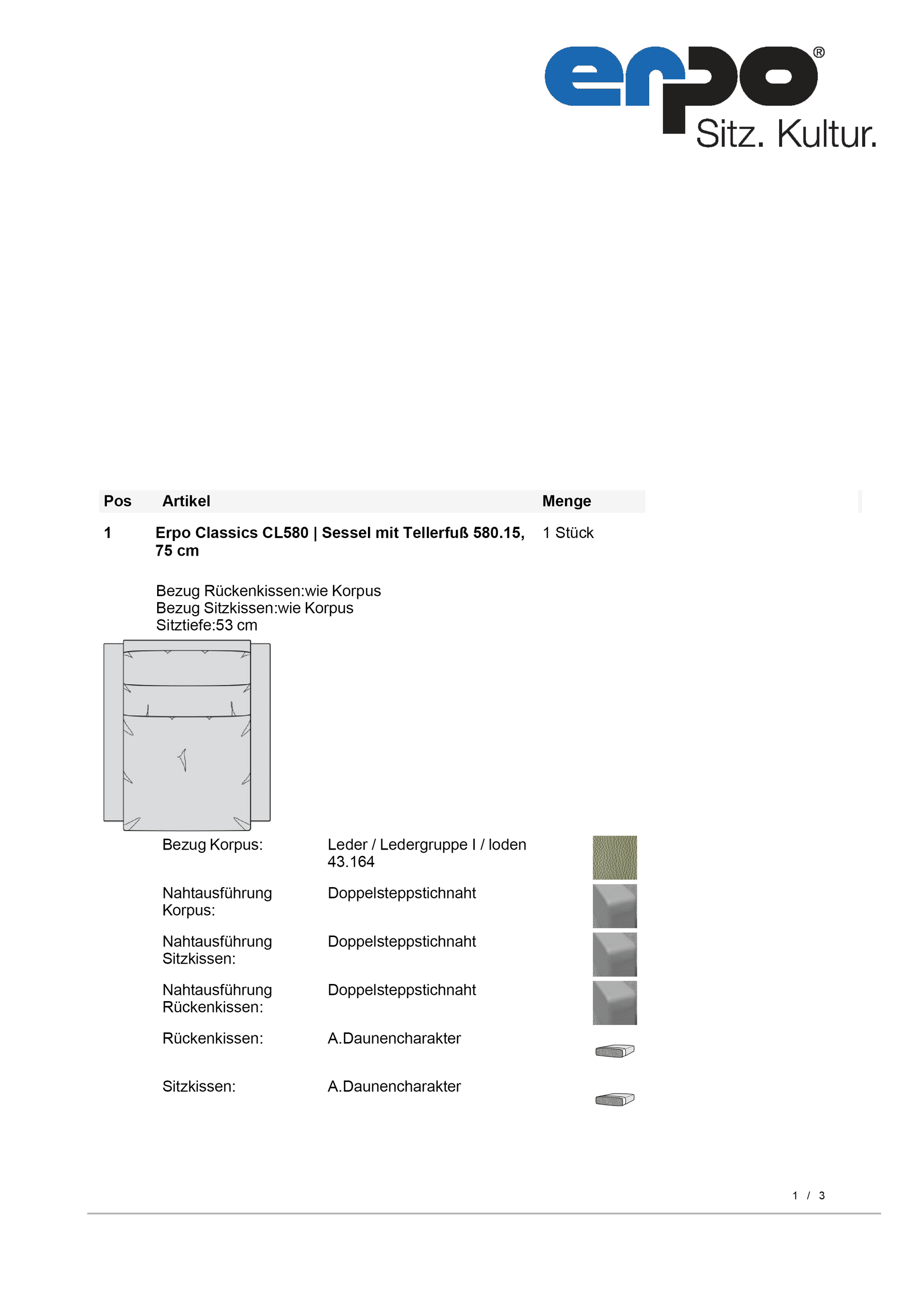 CL580 Sessel