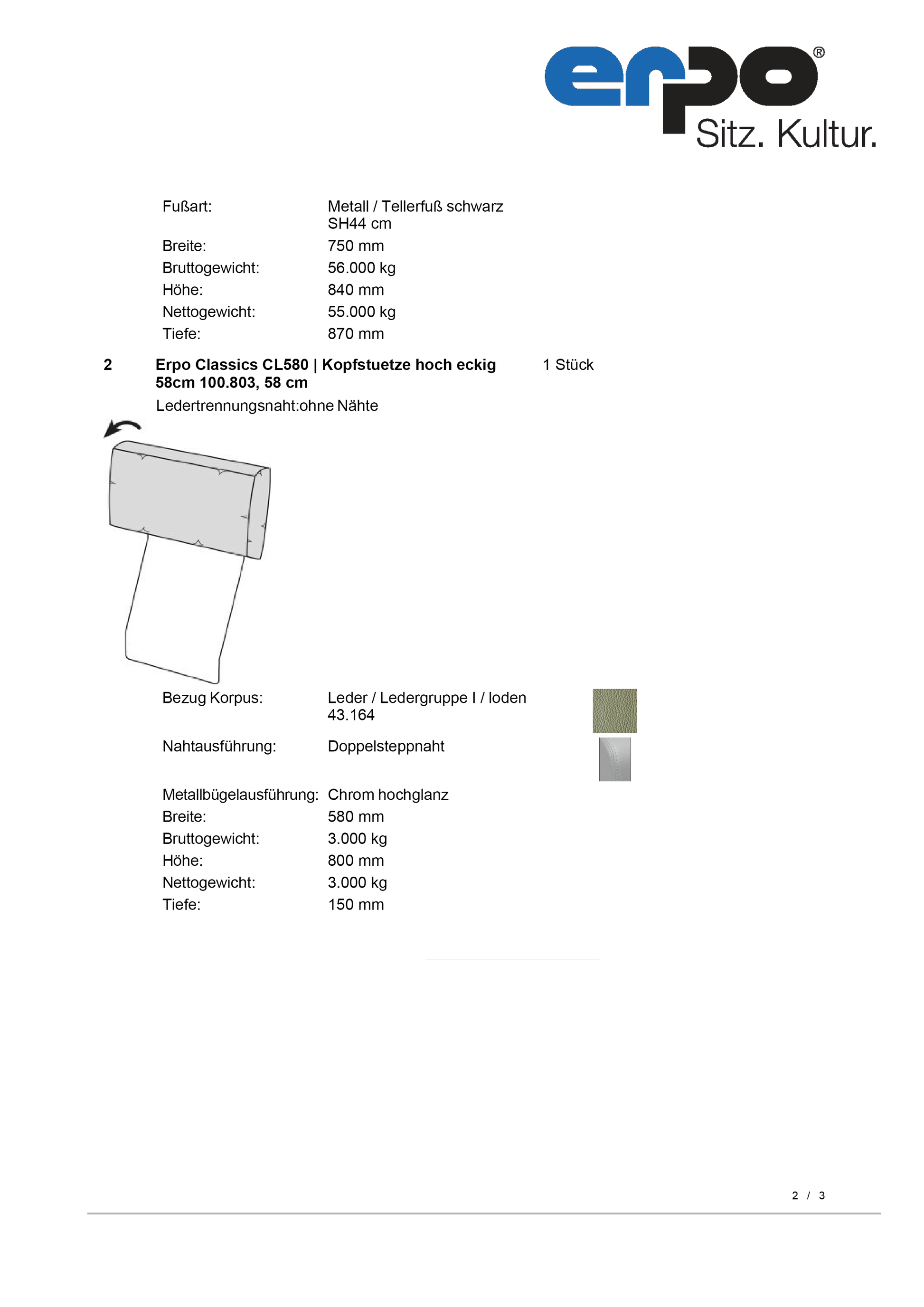 CL580 Sessel