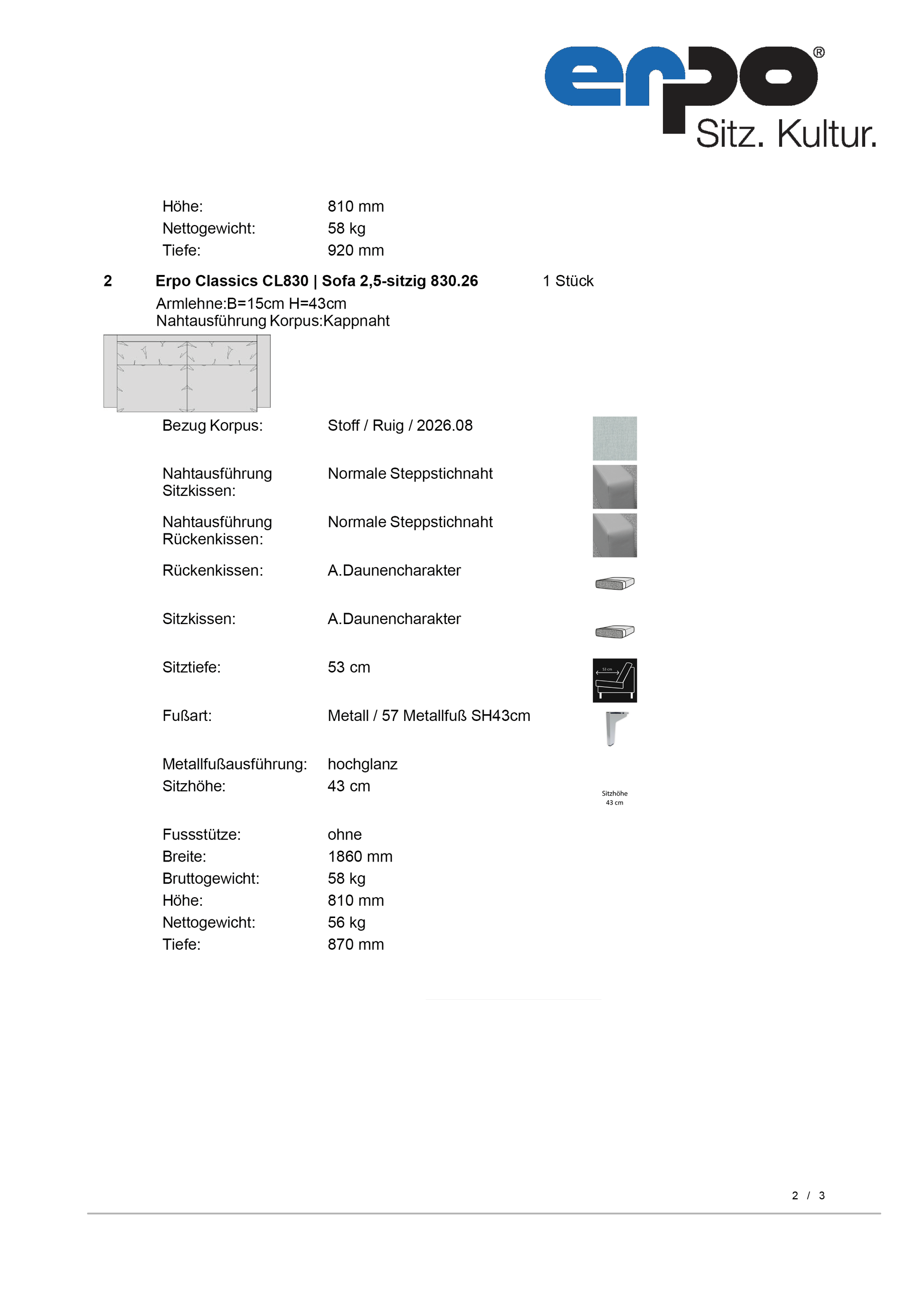 CL830 zwei Sofas