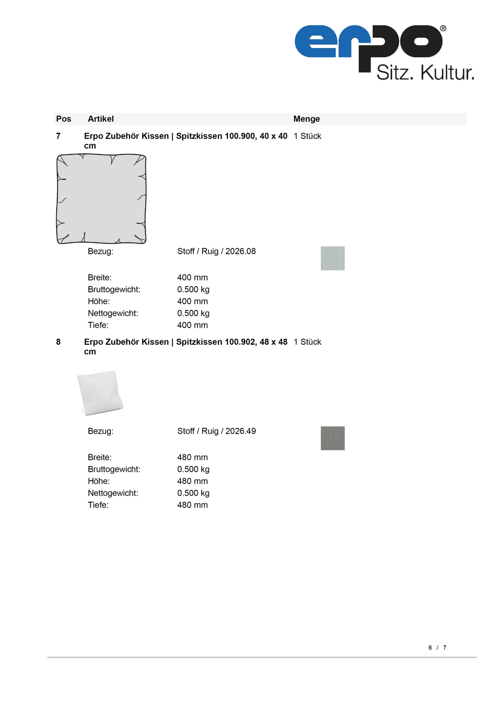 CL500 Sitzgruppe mit Kopfstütze und Kissen