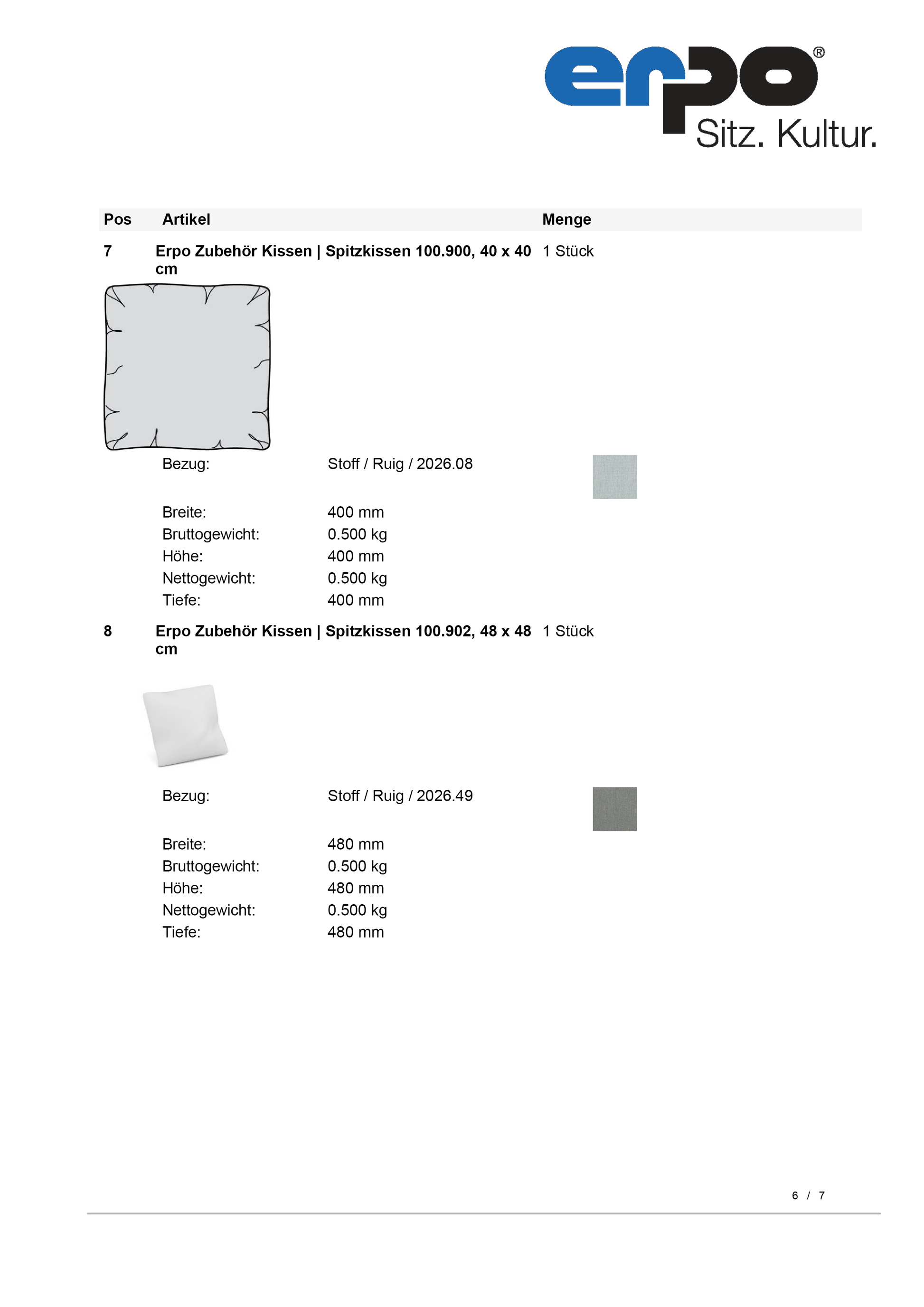 CL500 Sitzgruppe mit Kopfstütze und Kissen