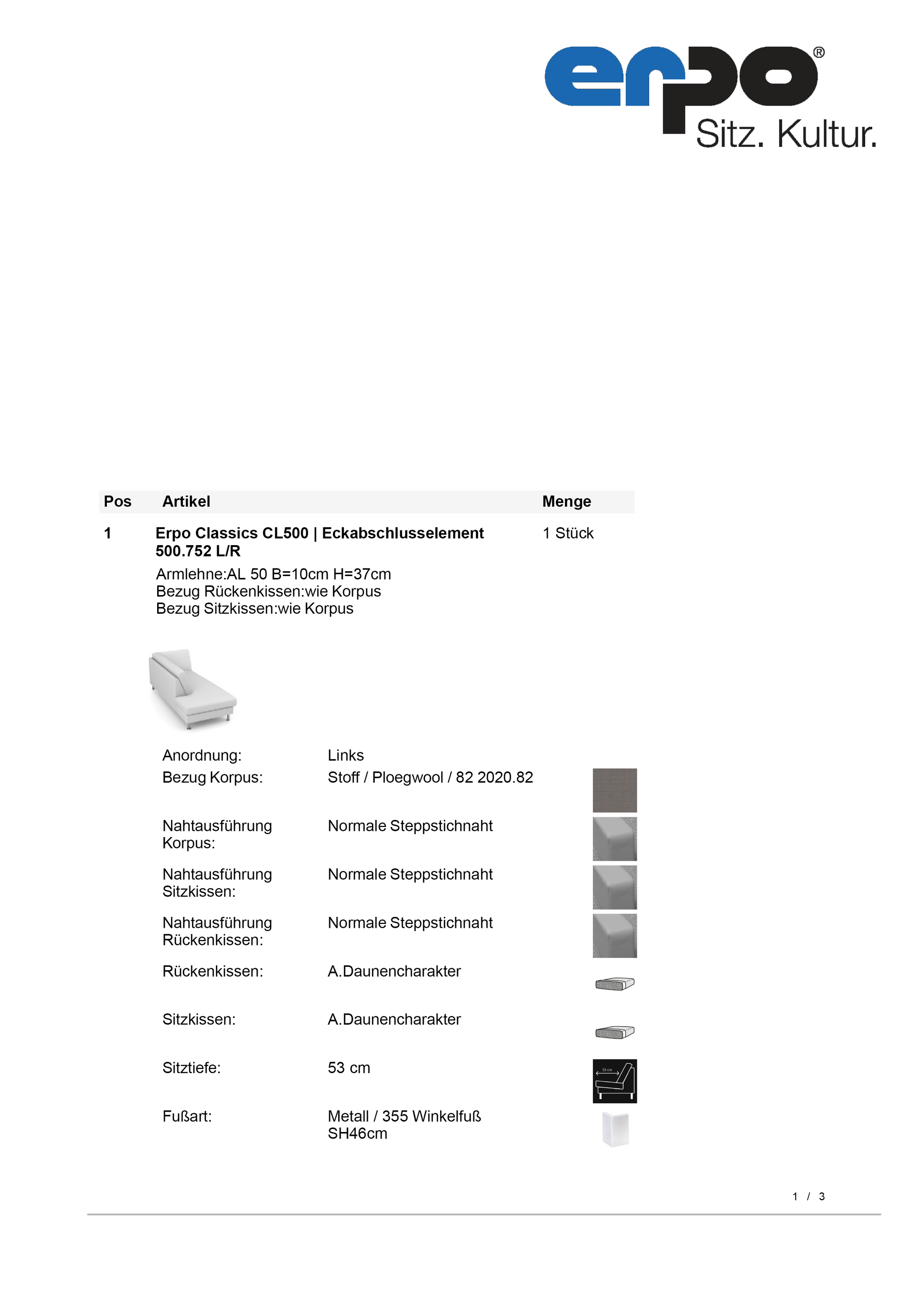 CL500 Eckabschlusselement einzeln