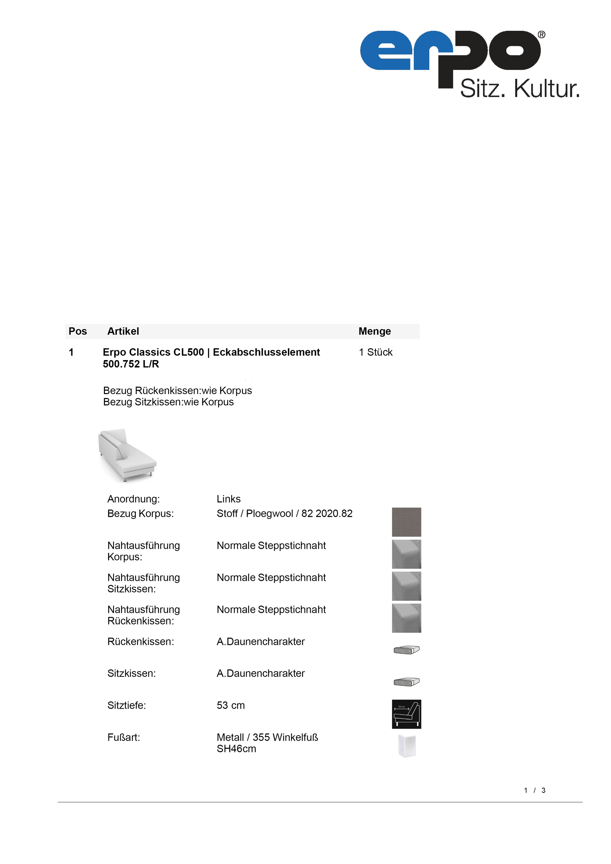 CL500 Eckabschlusselement einzeln