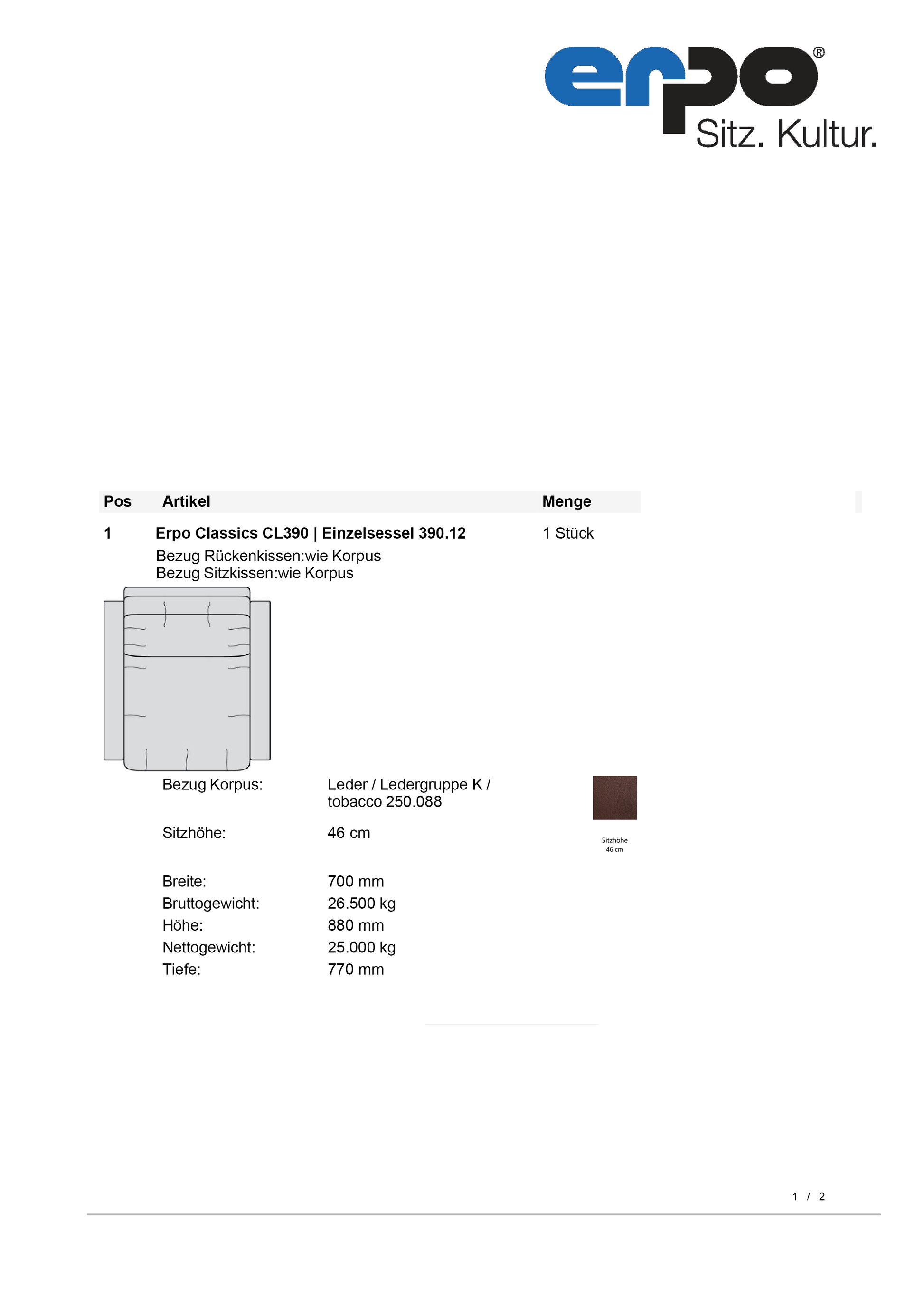 CL390 Sessel